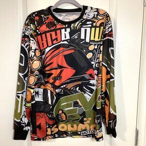 Evo Motorcycle Long Sleeve T-Shirt Graphic Top Size L Jersey Motor Bike Racing